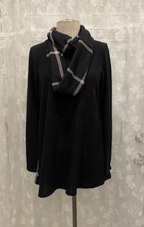 TUNIC WITH SCARF BLACK